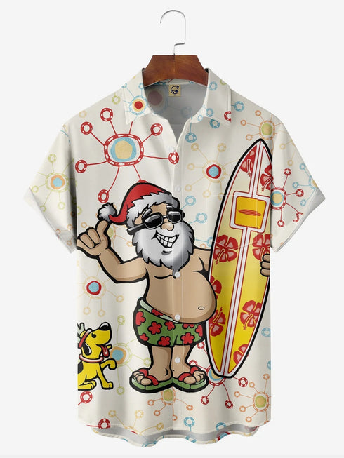 Men's Christmas Funny Graphic Short Sleeve Hawaiian Shirt
